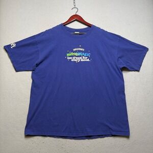 Ben & Jerry's T-Shirt Mens 2XL Blue Mood Magic Vintage Y2K Graphic Staff Tee